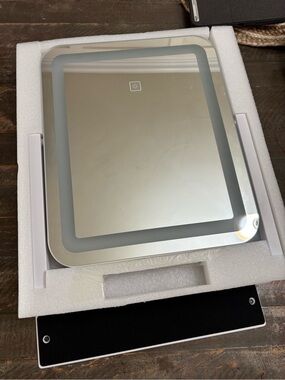 Touch LED Lighted Vanity Mirror - White/Silver